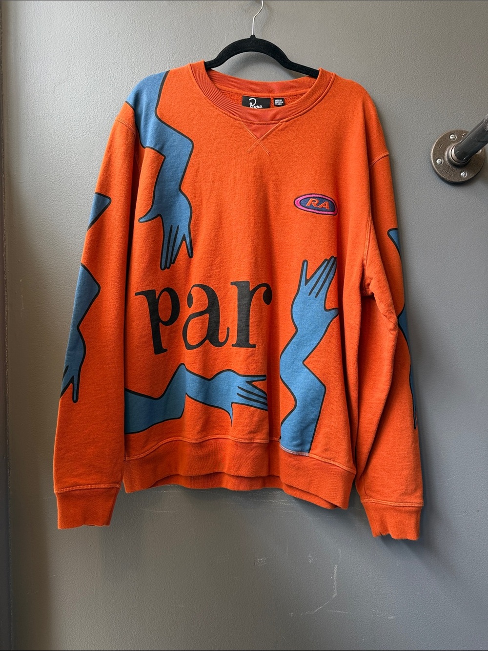 Parra Orange Graphic Crewneck Sweatshirt